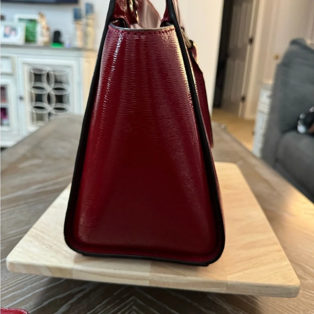 Michael Kors Red Patent Satchel with Matching Wallet